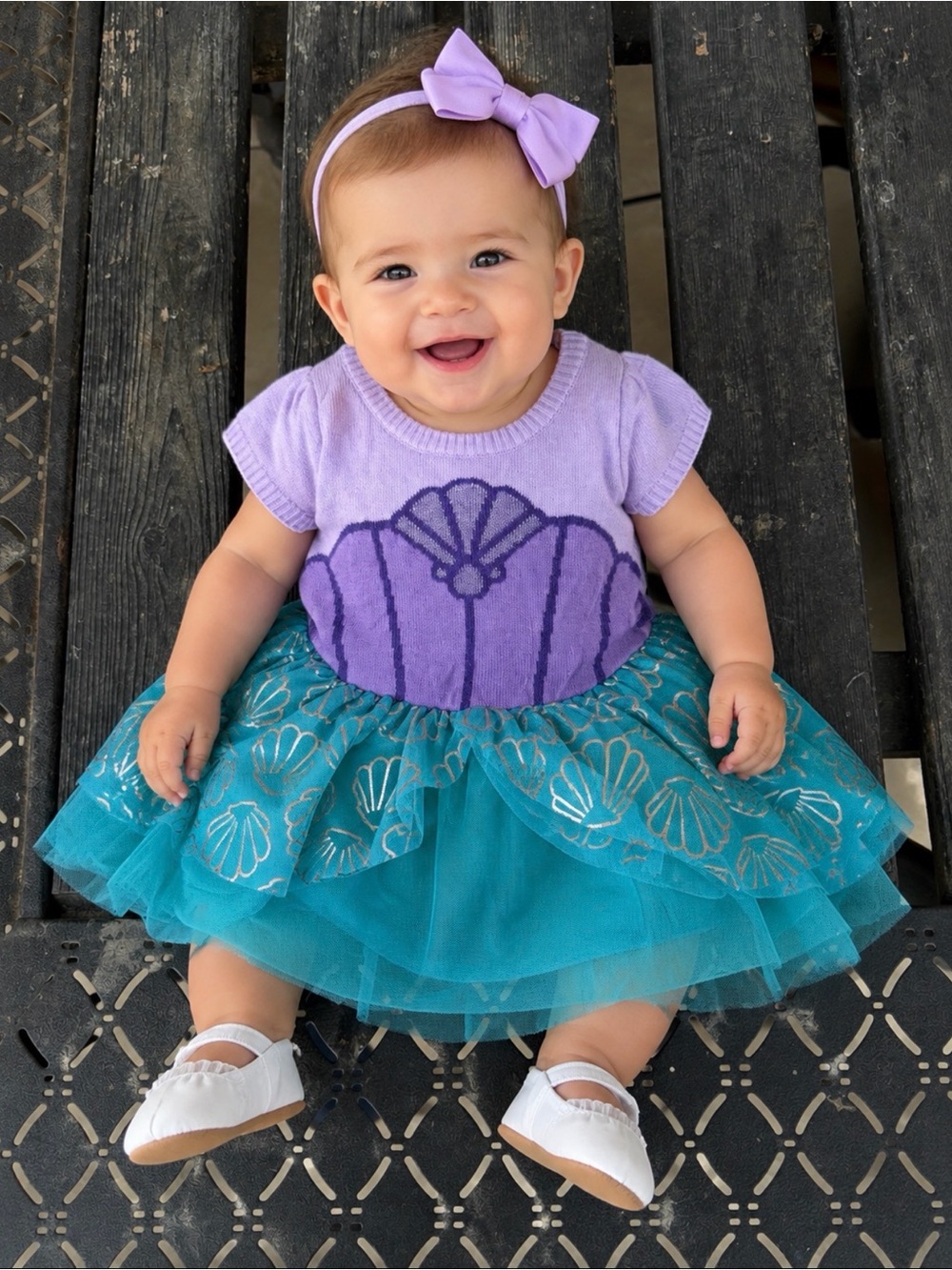 Disney princess purple and Teal Baby Mermaid Dress infant 12 months